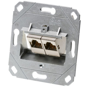 Metz Connect Netzwerkdose Unterputz Einsatz CAT 6a 2 Port