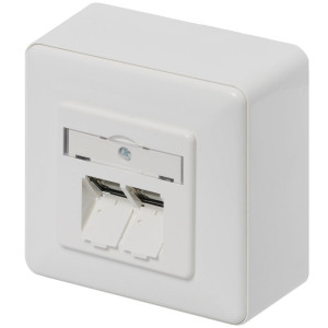 Metz Connect Netzwerkdose Aufputz CAT 6 2 Port Reinwei