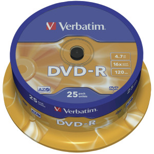 Verbatim DVD-R Rohlinge AZO 4.7GB Datenspeicher (25er Pack)