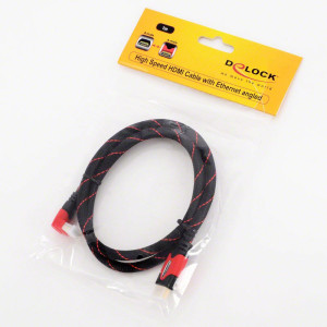 Delock Kabel, HDMI A Stecker > HDMI A Stecker gewinkelt 4K 1 m