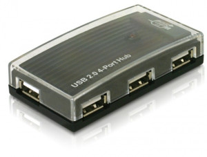 Delock 4 Port USB 2.0-Hub Schwarz