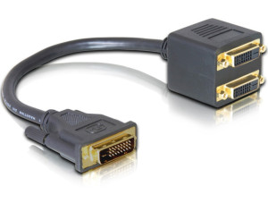 Delock Adapter DVI 25 Stecker zu 2x DVI 25 Buchse