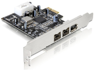 Delock PCI Express Karte > 2 x extern FireWire B + 1 x extern