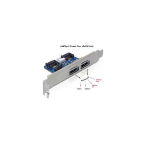 Delock Slotblech 2 x eSATApd 5 V / 12 V