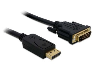 Delock Kabel Displayport 1.1 Stecker > DVI 24+1 Stecker Passiv 1 m