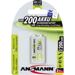 1 Ansmann maxe Akku NiMH 9V-Block 200 mAh deutsch