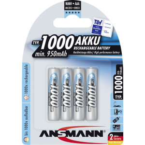1x4 Ansmann Akku NiMh Micro 1000 mAh