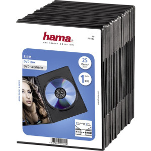 1x25 Hama DVD-Leerhlle Slim 50% Platzsparnis 51182