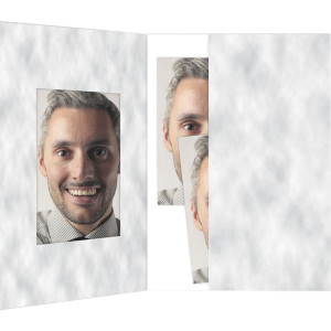 1x100 Daiber Passbildmappen wolkengrau 45x65 mm