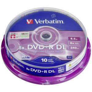 Verbatim 43666 DVD+R DL Rohling 8.5GB 10 St. Spindel