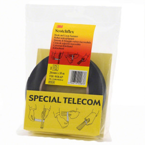 3M Klettband 20mm breit, 10m Rolle, schwarz