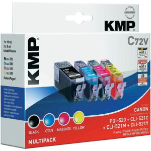 KMP Druckerpatrone ersetzt Canon PGI-520PGBK, CLI-521C, CLI-521M, CLI-