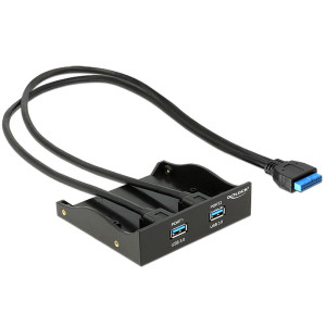 Delock USB 3.0 Front Panel 2 Port mit interner 19 Pin USB 3.0