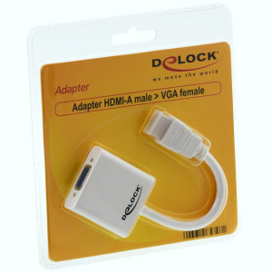 Delock Adapter HDMI-A Stecker > VGA Buchse wei