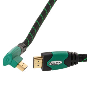 Delock 82951 Kabel HDMI A Stecker > HDMI A Stecker gewinkelt 4K 1 m
