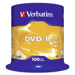 Verbatim 43549 DVD-R Rohling 4.7GB 100 St. Spindel