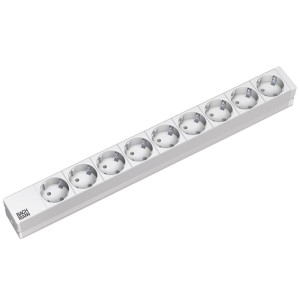 Bachmann 19"-Steckdosenleiste ALU 1HE, 9-fach 3, grau, 2,0m, ohne