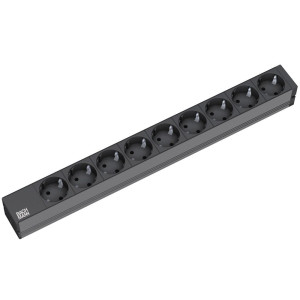 Bachmann 19"-Steckdosenleiste ALU 1HE, 9-fach 3, schwarz, 2,0m,