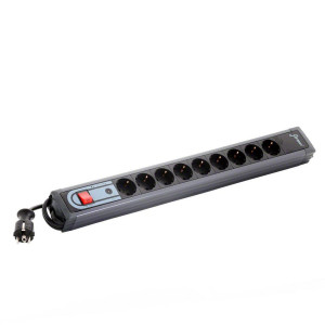 REV 0015953513 Steckdosenleiste mit Schalter 9fach Anthrazit, Schwarz