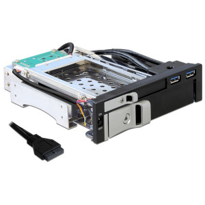 Delock 5.25" Wechselrahmen fr 1 x 2.5" + 1 x 3.5" SATA HDD + 2 x