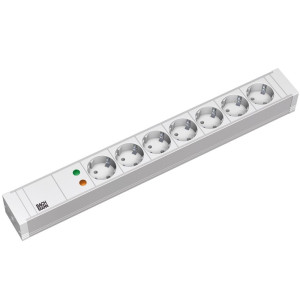 Bachmann 19"-Steckdosenleiste PVC 1,5HE SS, 7-fach, grau 2,0m, ohne