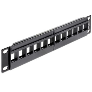 Delock 43259 12 Port Netzwerk-Patchpanel 254mm (10\ ) Unbestckt 1 HE