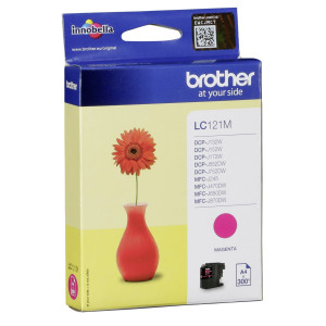 Brother Tintenpatrone LC-121M Magenta (ca. 300 Seiten) - Passend fr