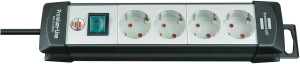 Brennenstuhl 1951540100 Steckdosenleiste mit Schalter Schwarz, Wei