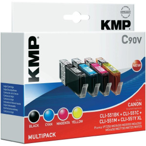 KMP Druckerpatrone ersetzt Canon CLI-551BK XL, CLI-551C XL, CLI-551M