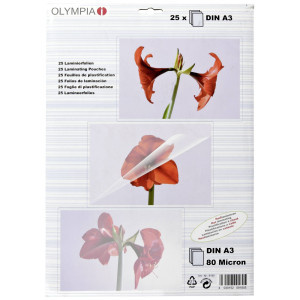 1x25 Olympia Laminierfolien DIN A3 80 micron            9180