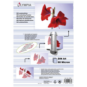 1x100 Olympia Laminierfolien DIN A4 80 micron            9166