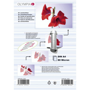 1x25 Olympia Laminierfolien DIN A4 80 micron