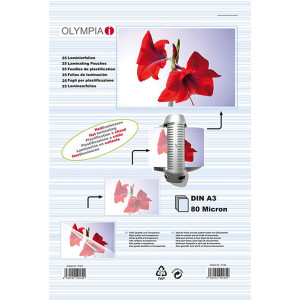 1x25 Olympia Laminierfolien DIN A3 80 micron