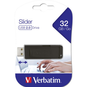 Verbatim Slider USB-Stick 32GB Schwarz 98697 USB 2.0