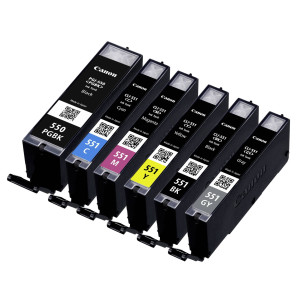 Canon Tintenpatronen PGI-550/CLI-551 Multi(PGBK/BK/C/M/Y/GY) -