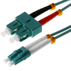LWL Patchkabel LC/SC Duplex 50/12m OM3 aqua 20,0m