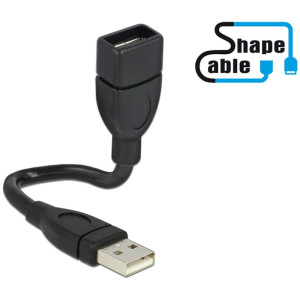 Delock USB 2.0-A Stecker > Buchse ShapeCable 15 cm