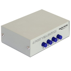 Delock 87635 4 Port VGA-Switch bidirektional verwendbar, Metallgeh
