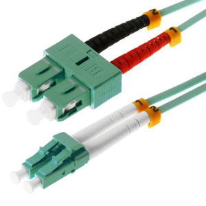 LWL Patchkabel LC/SC Duplex 50/12m OM3 aqua 1,0m