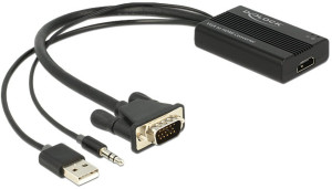 Delock Adapter VGA + Audio zu HDMI mit Kabel