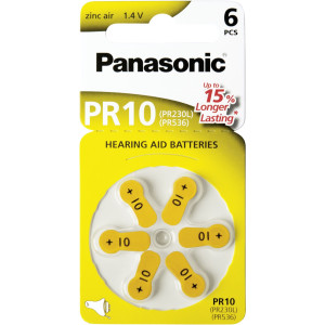 Panasonic PR 10 Hrgertezellen Zinc Air 6er Rad