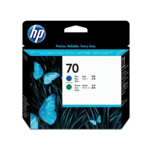HP 70 tte d'impression DesignJet bleue et verte - HP 70 tte d'