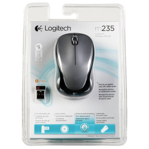 Logitech Wireless Maus M235 Grau/Schwarz