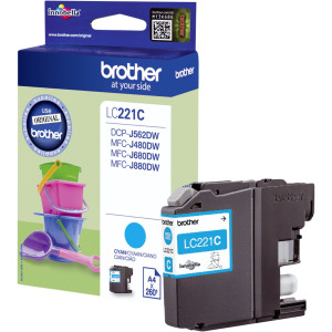 Brother Tintenpatrone LC-221C Cyan (ca. 260 Seiten) - Passend fr