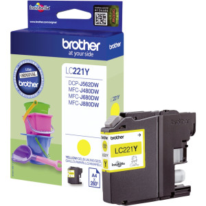 Brother Tintenpatrone LC-221Y Gelb (ca. 260 Seiten) - Passend fr