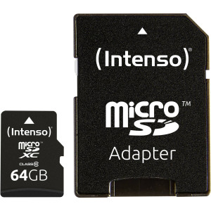 Intenso 64GB microSDXC Class 10 + SD-Adapter