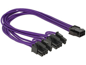 Delock 83704 Kabel Power PCIe 6 pin Bu > 2 x 8 pin St 30 cm