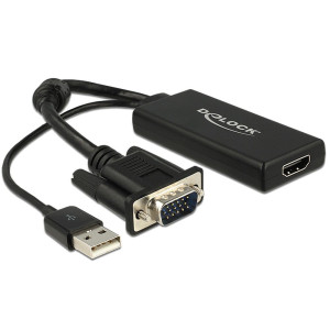 Delock 62668 VGA / HDMI Adapter [1x VGA-Stecker - 1x HDMI-Buchse]