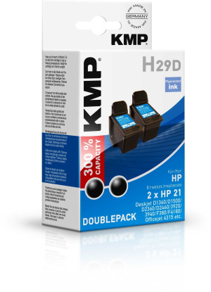 KMP Druckerpatrone ersetzt HP 21, C9351AE Kompatibel 2er-Pack Schwarz