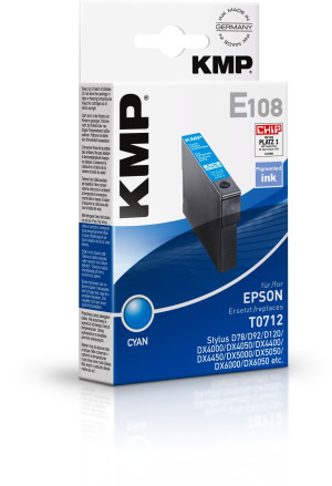 KMP Druckerpatrone ersetzt Epson T0712 Kompatibel Cyan E108 1607,4003